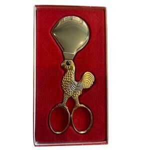 Vintage Solingen Germany Eierschere Bastet Two Tone Rooster Egg Cutter With Box